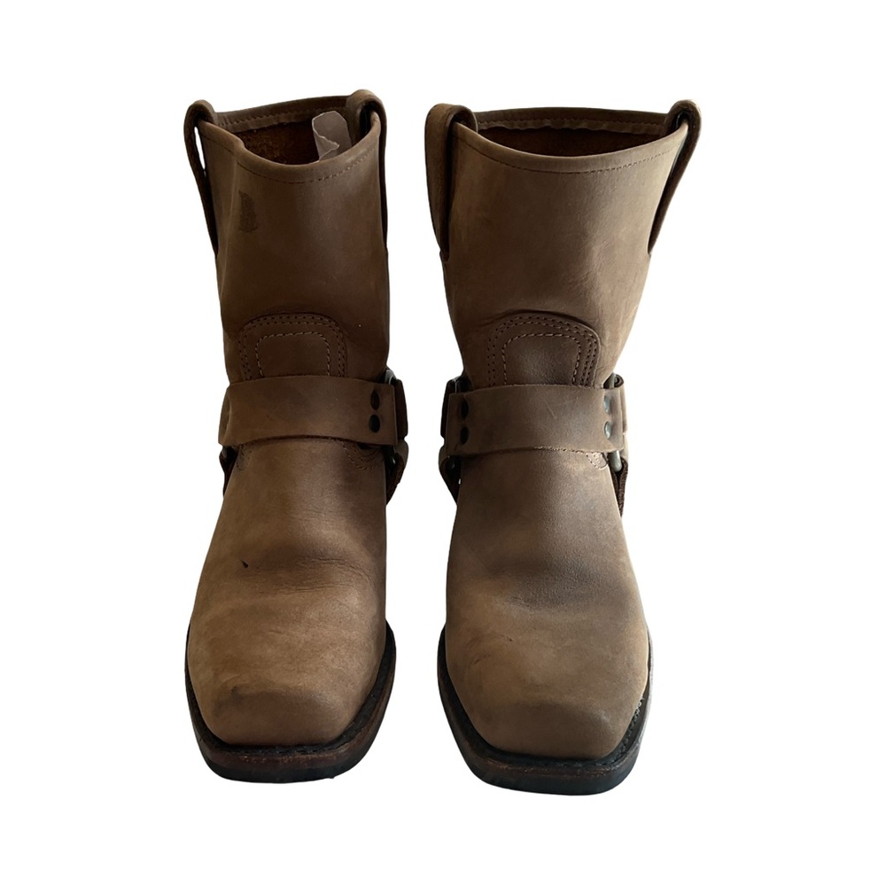 Frye Brown Leather Harness Boots